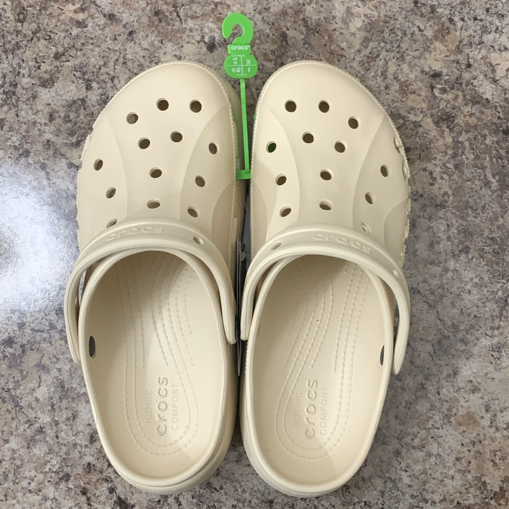 Beige / Tan Platform Crocs - Picture 10 of 14